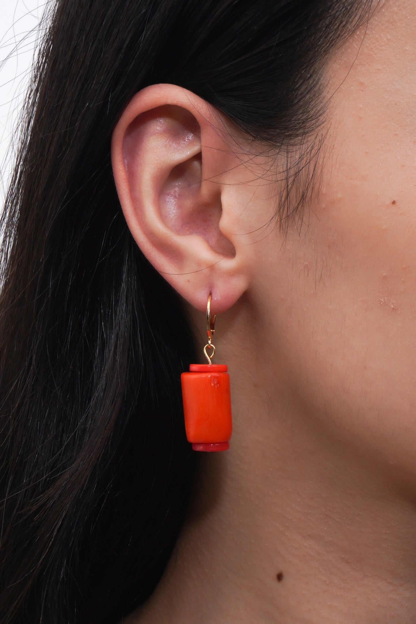 Tuly Earrings - Orange Coral Stone Earrings
