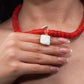 Vulcao Necklace - Red Coral Stone Necklace
