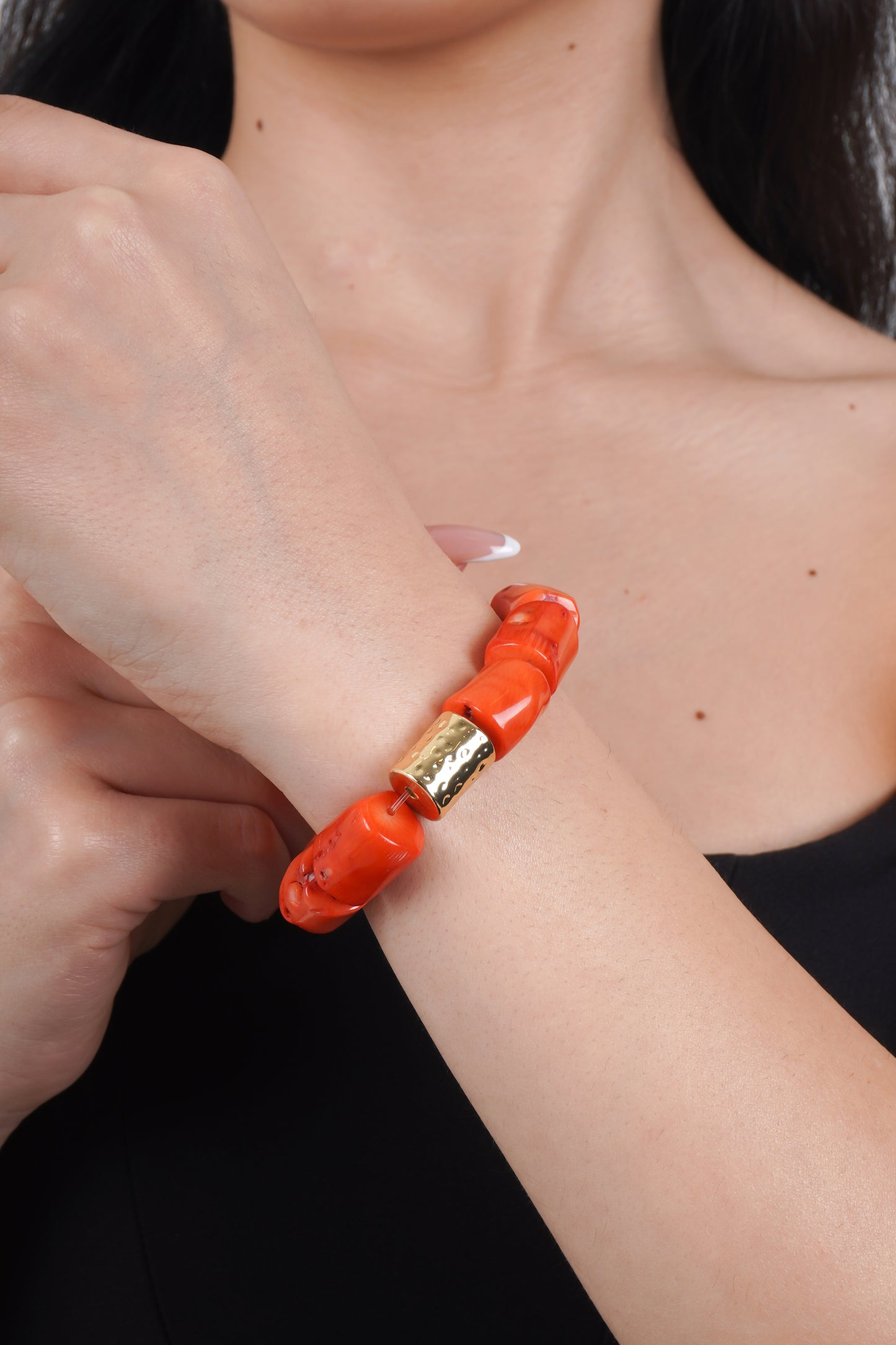 Tuly Bracelet - Orange Coral Stone Bracelet