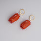 Tuly Earrings - Orange Coral Stone Earrings