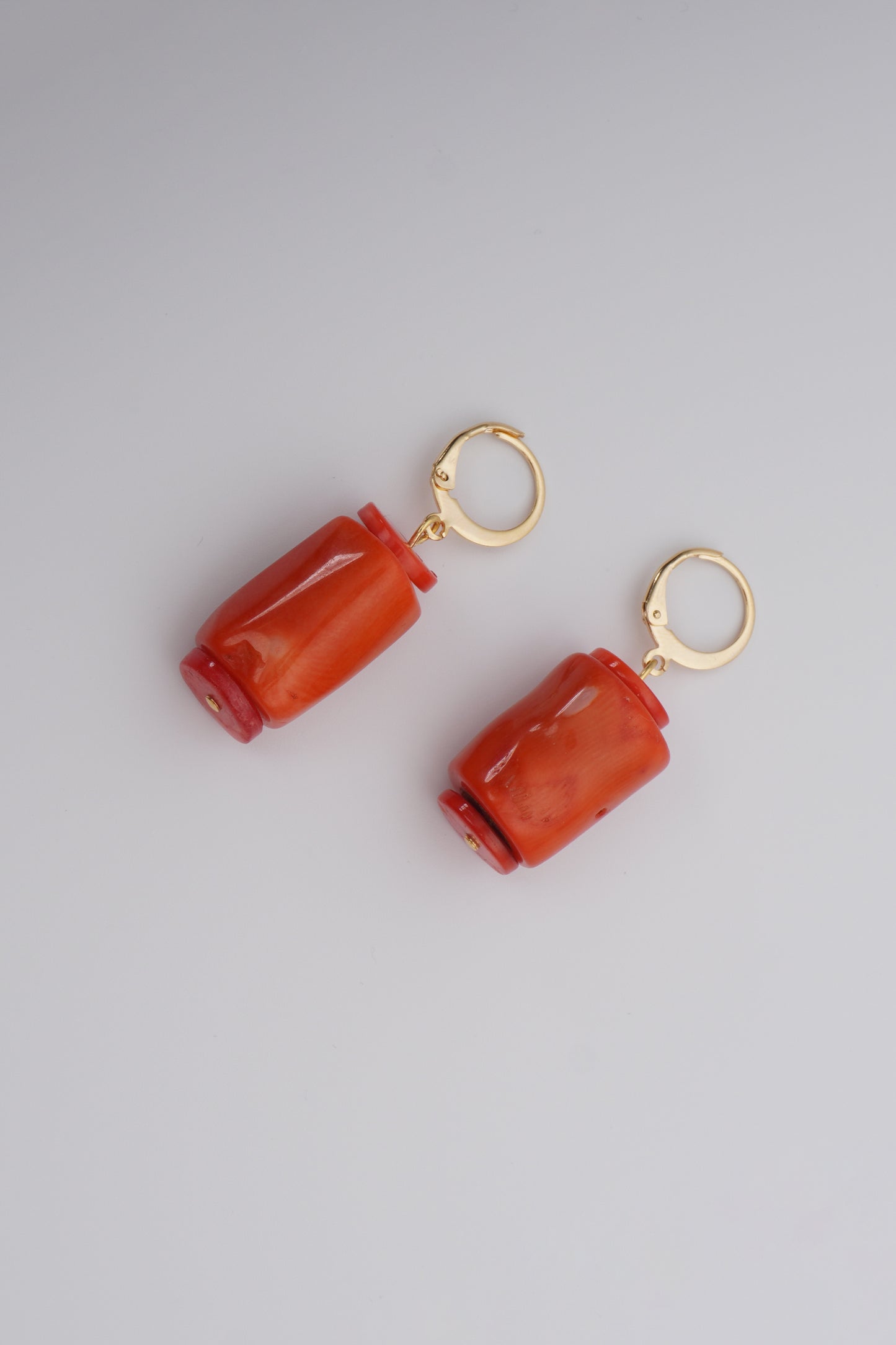 Tuly Earrings - Orange Coral Stone Earrings