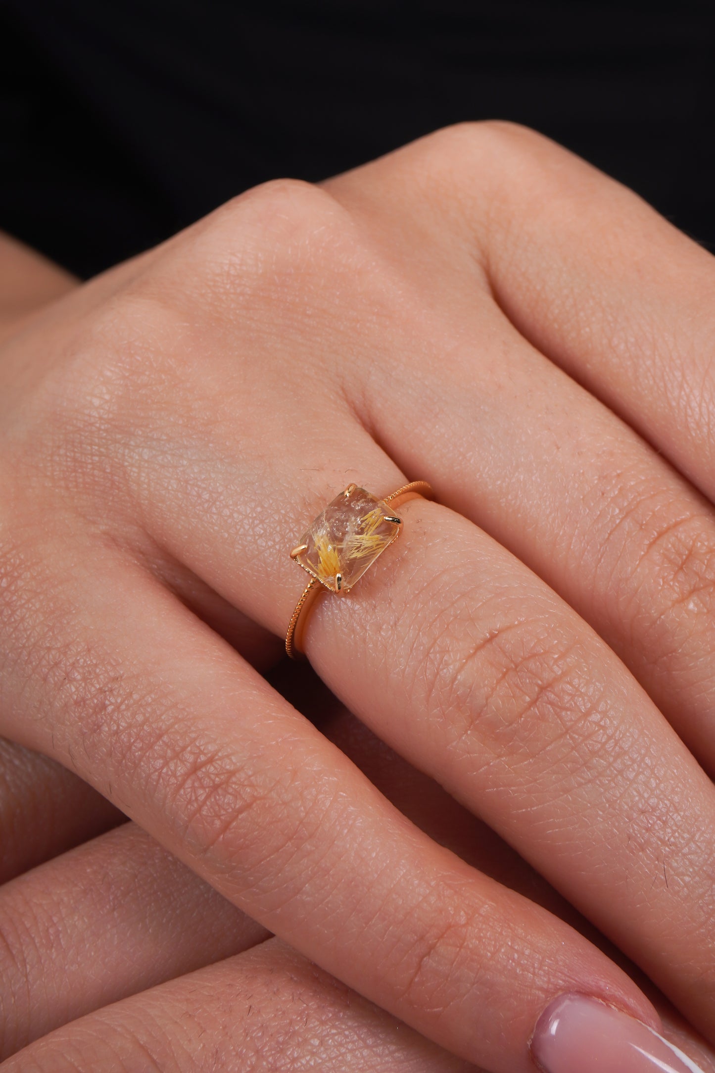 Eternity Ring - Golden Rutilated Quartz Ring
