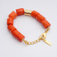 Tuly Bracelet - Orange Coral Stone Bracelet
