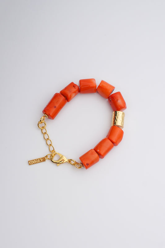 Tuly Bracelet - Orange Coral Stone Bracelet