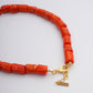 Tuly Necklace - Orange Coral Stone Necklace