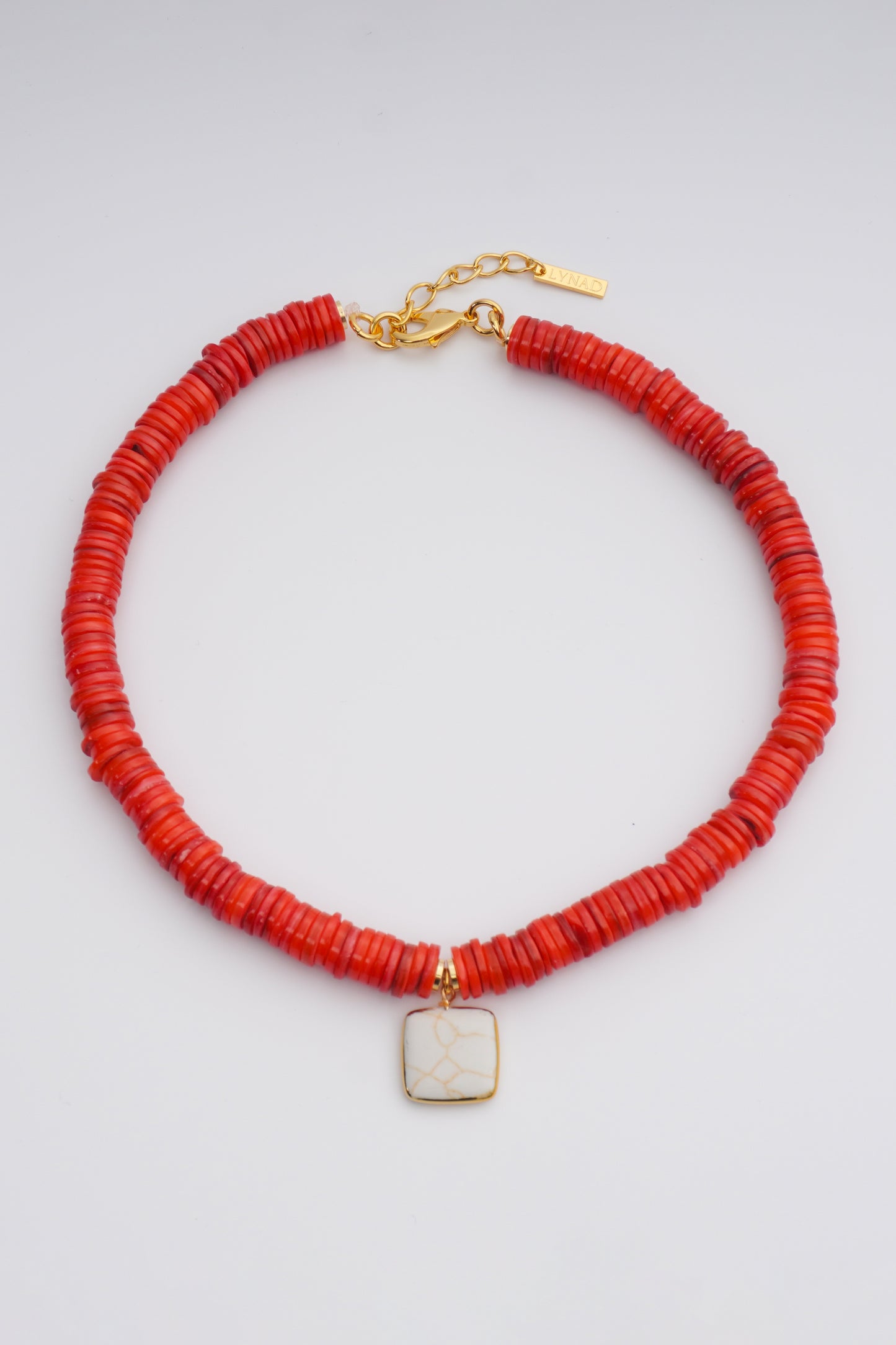 Vulcao Necklace - Red Coral Stone Necklace