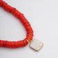 Vulcao Necklace - Red Coral Stone Necklace