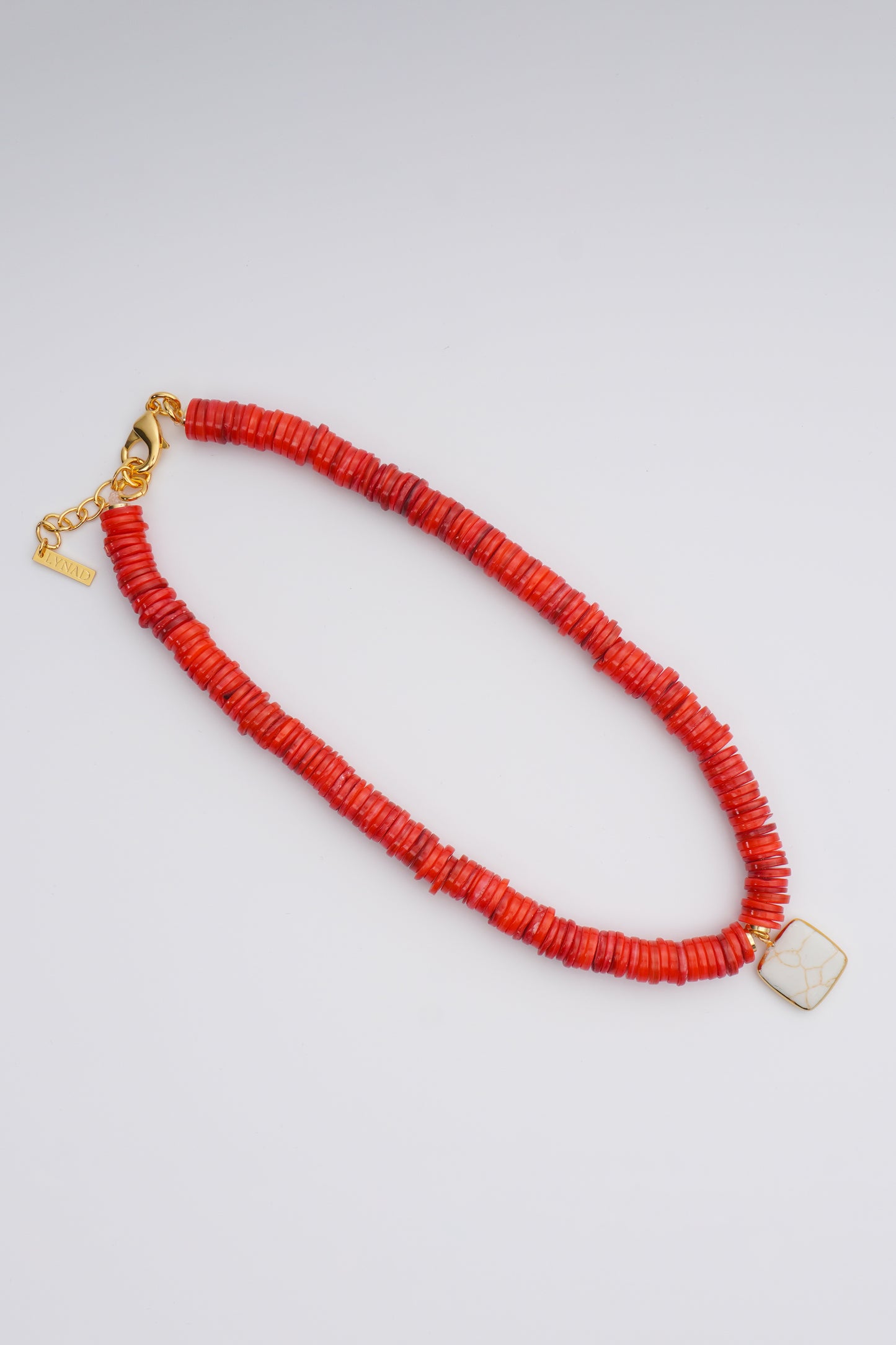 Vulcao Necklace - Red Coral Stone Necklace