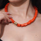 Tuly Necklace - Orange Coral Stone Necklace