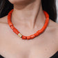 Tuly Necklace - Orange Coral Stone Necklace
